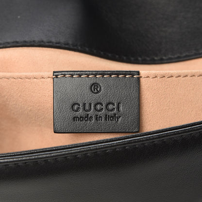Gucci Calfskin Matelasse Mini GG Marmont Shoulder Bag Black 8 of 11