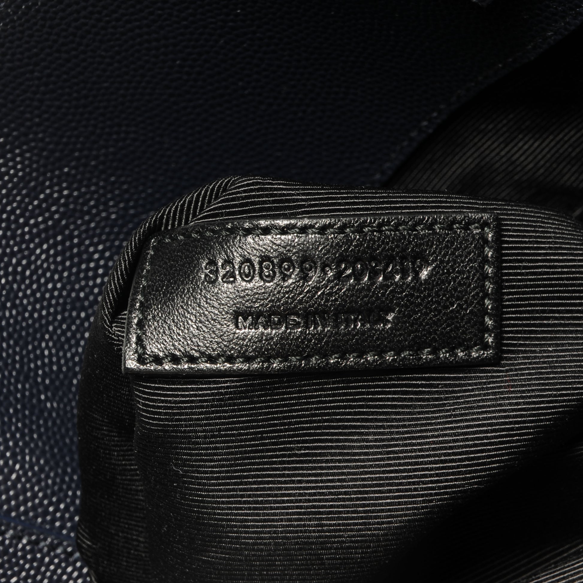 Saint Laurent Textured Grain de Poudre Leather North/South Medium Museum Tote Navy Blue 7 of 8