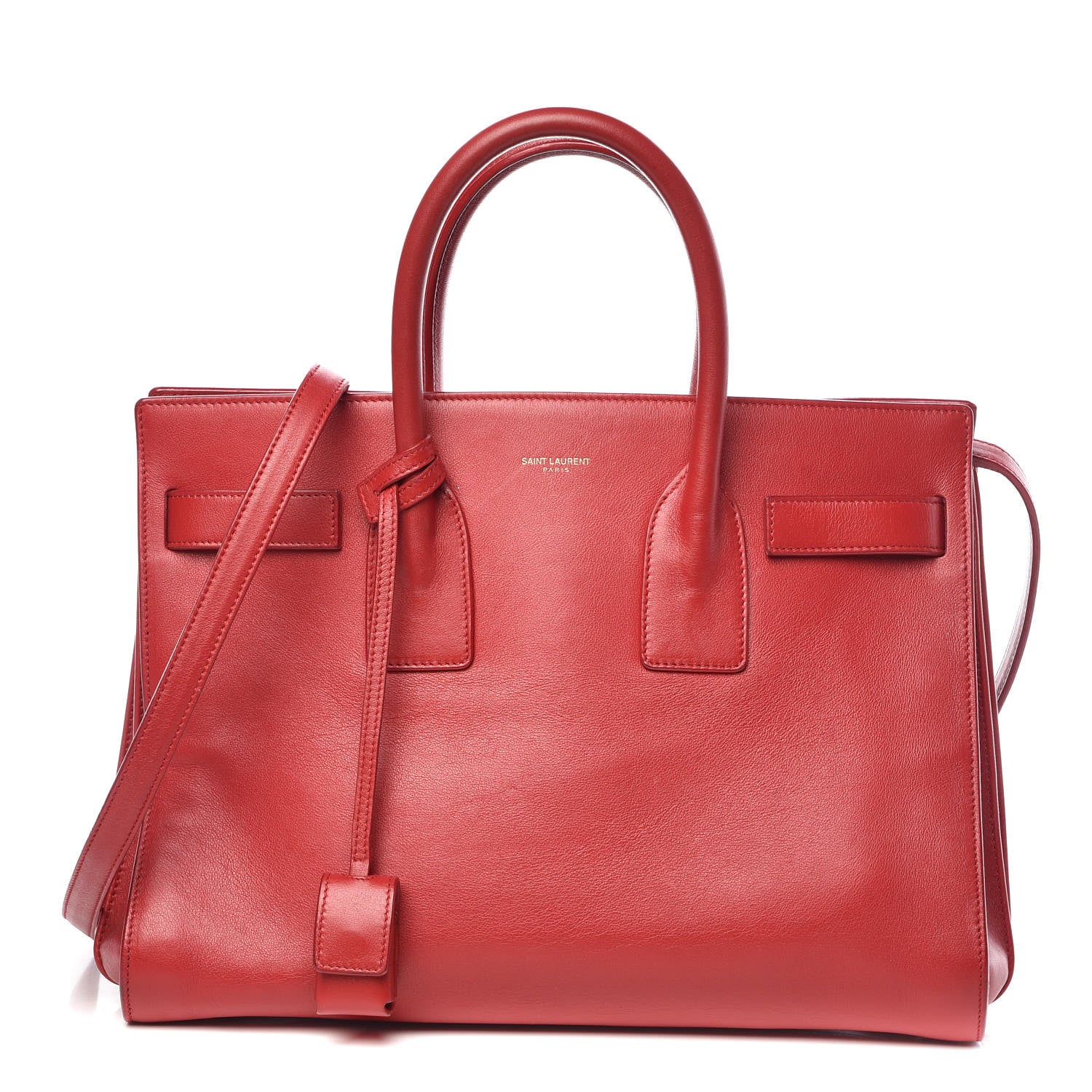 Saint Laurent Calfskin Small Sac De Jour Lipstick Red 1 of 18