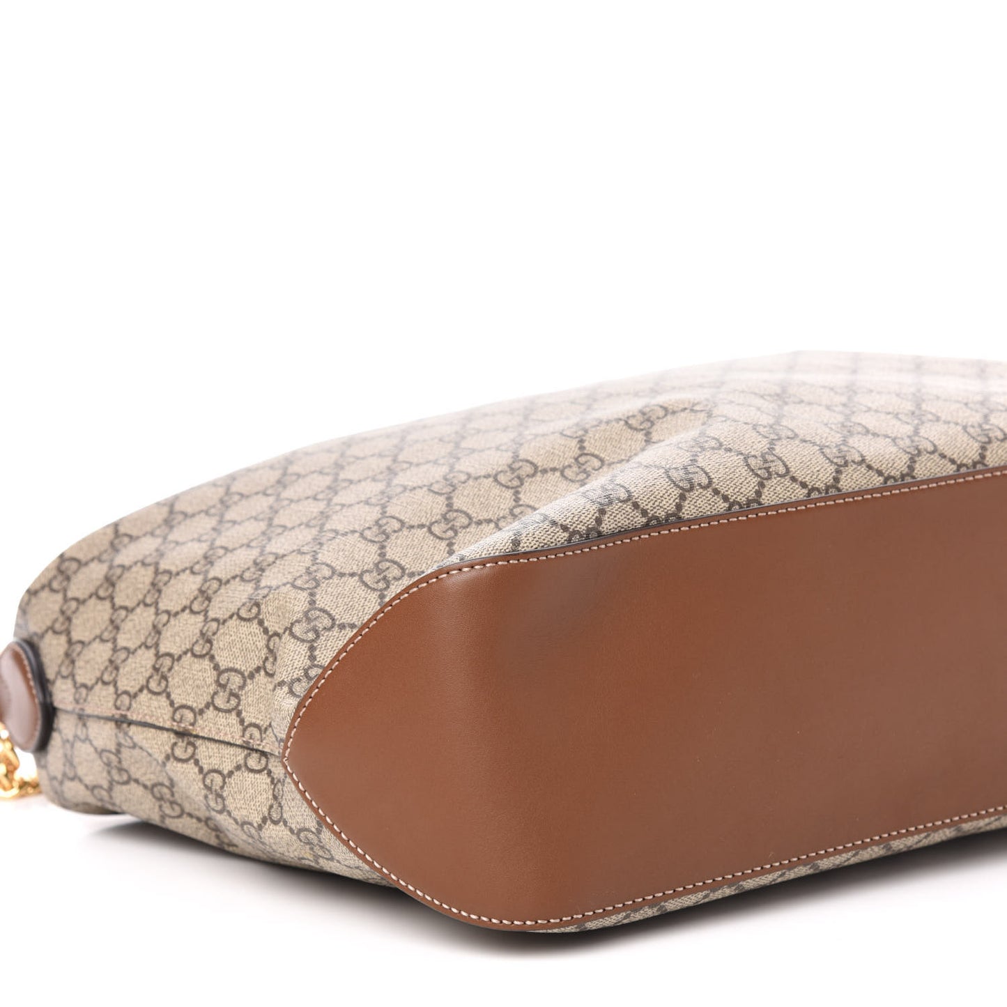 GG Supreme Monogram Large Linea A Hobo Light Brown