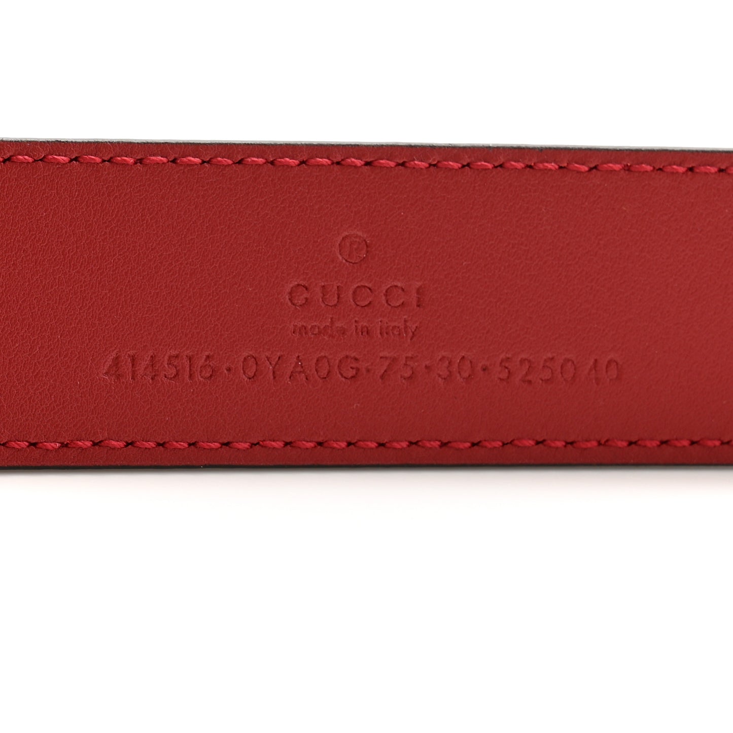 Plutone Calfskin Double G 30mm Belt 75 30 Red