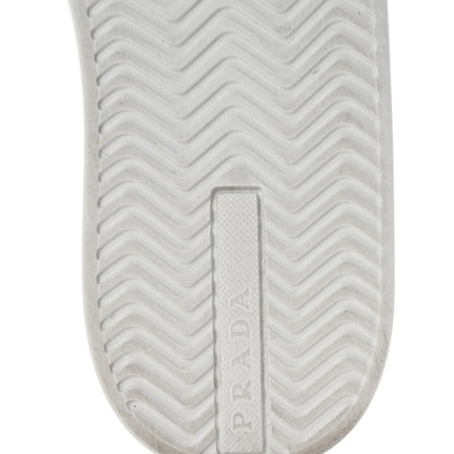 Prada Nylon Gabardine Triangle Logo Platform Sneakers 36 White 7 of 9