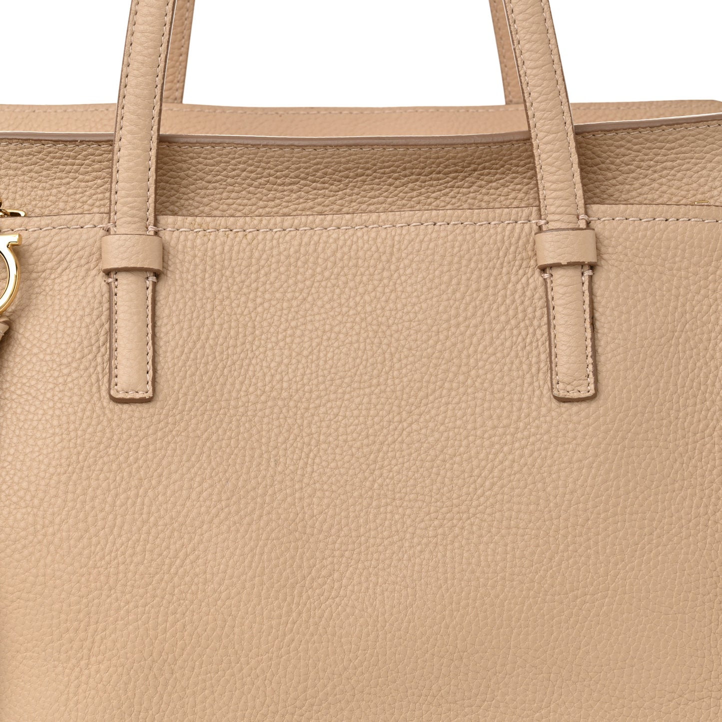 Hammered Calfskin Double Handle Medium Amy Tote New Bisque