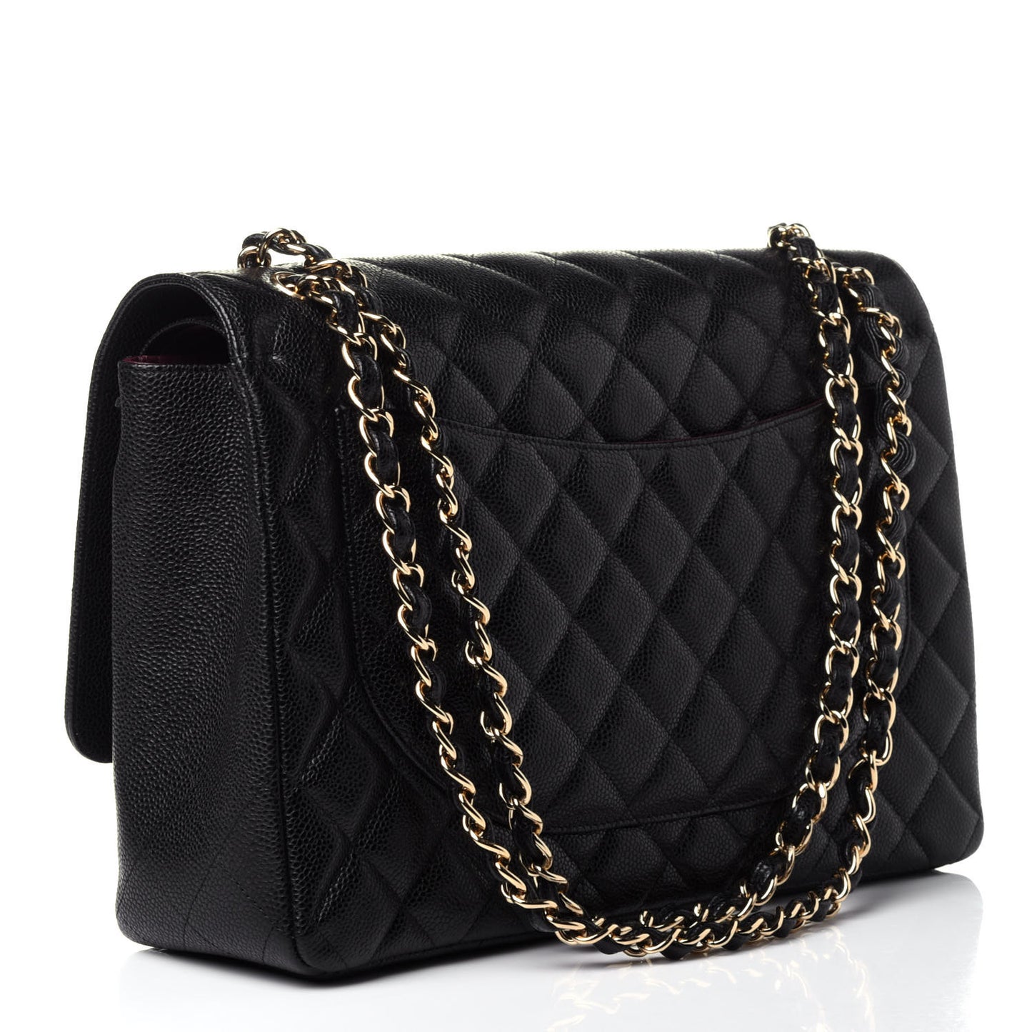 Caviar Quilted Maxi Double Flap Black