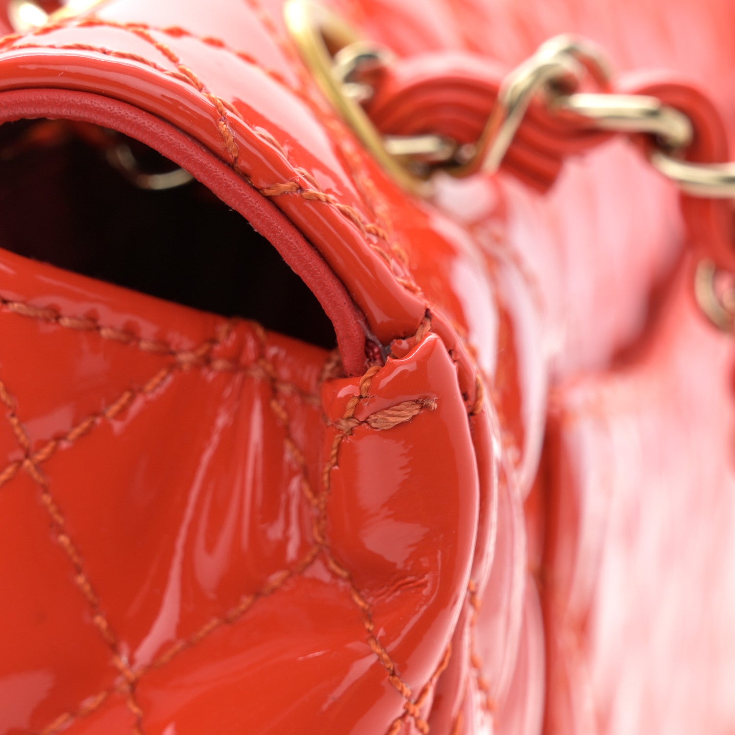Chanel Patent Calfskin Quilted Valentine Charms Medium Single Flap Red 12 of 12