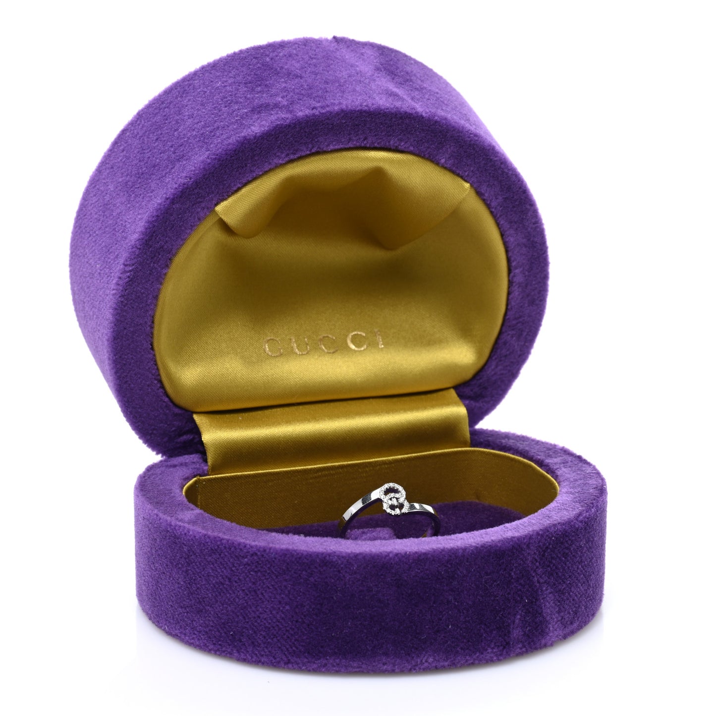 18K White Gold Diamond Running G Ring 54 6.75