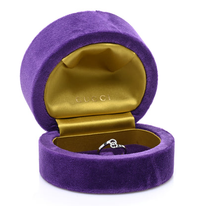 Gucci 18K White Gold Diamond Running G Ring 54 6.75 5 of 5