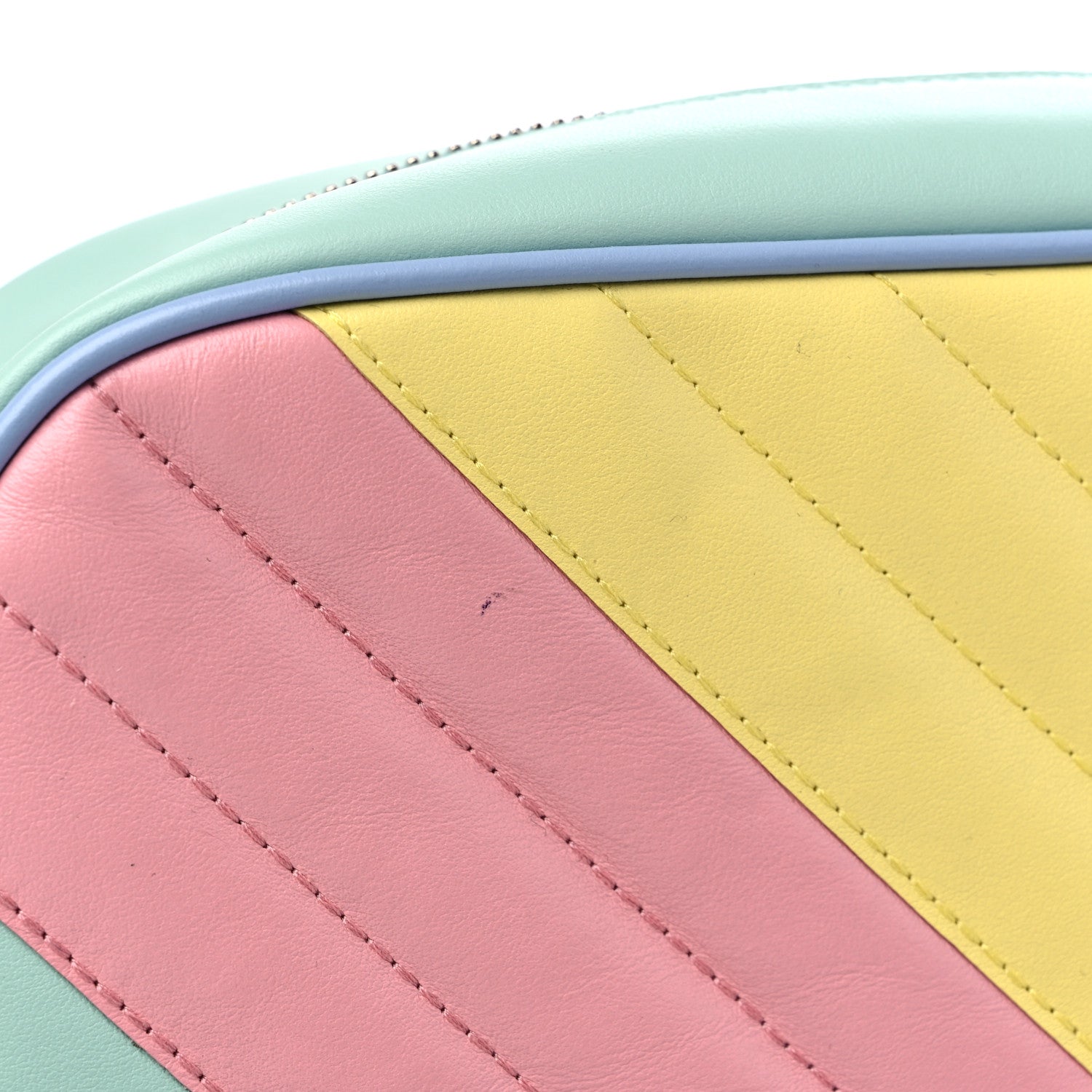 Gucci Calfskin Matelasse Diagonal Small GG Marmont Chain Shoulder Bag Multicolor Pastel 10 of 10