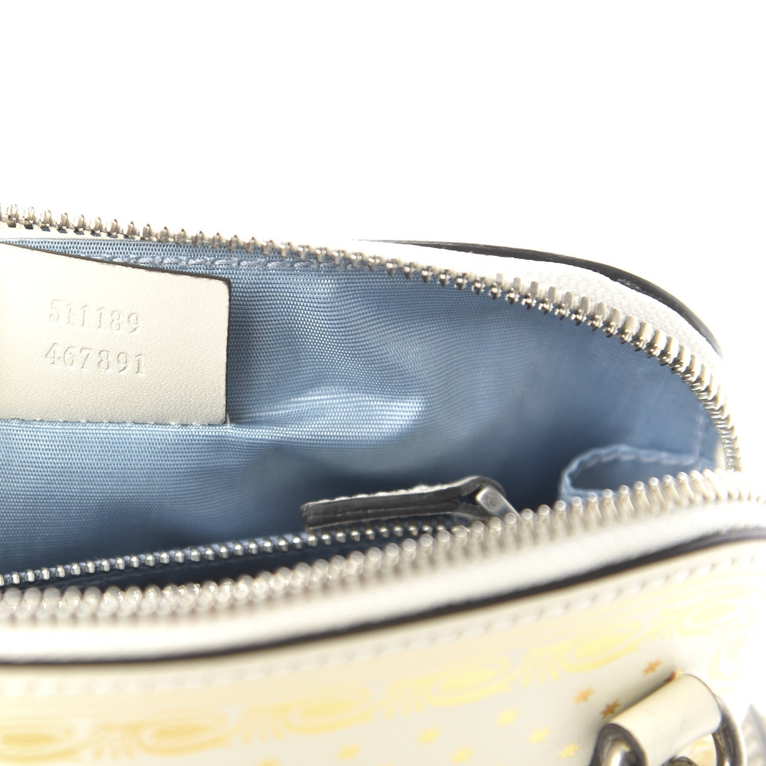 Gucci X SEGA Calfskin GUCCY Stars Mini Dome Shoulder Bag Mystic White Gold 9 of 10