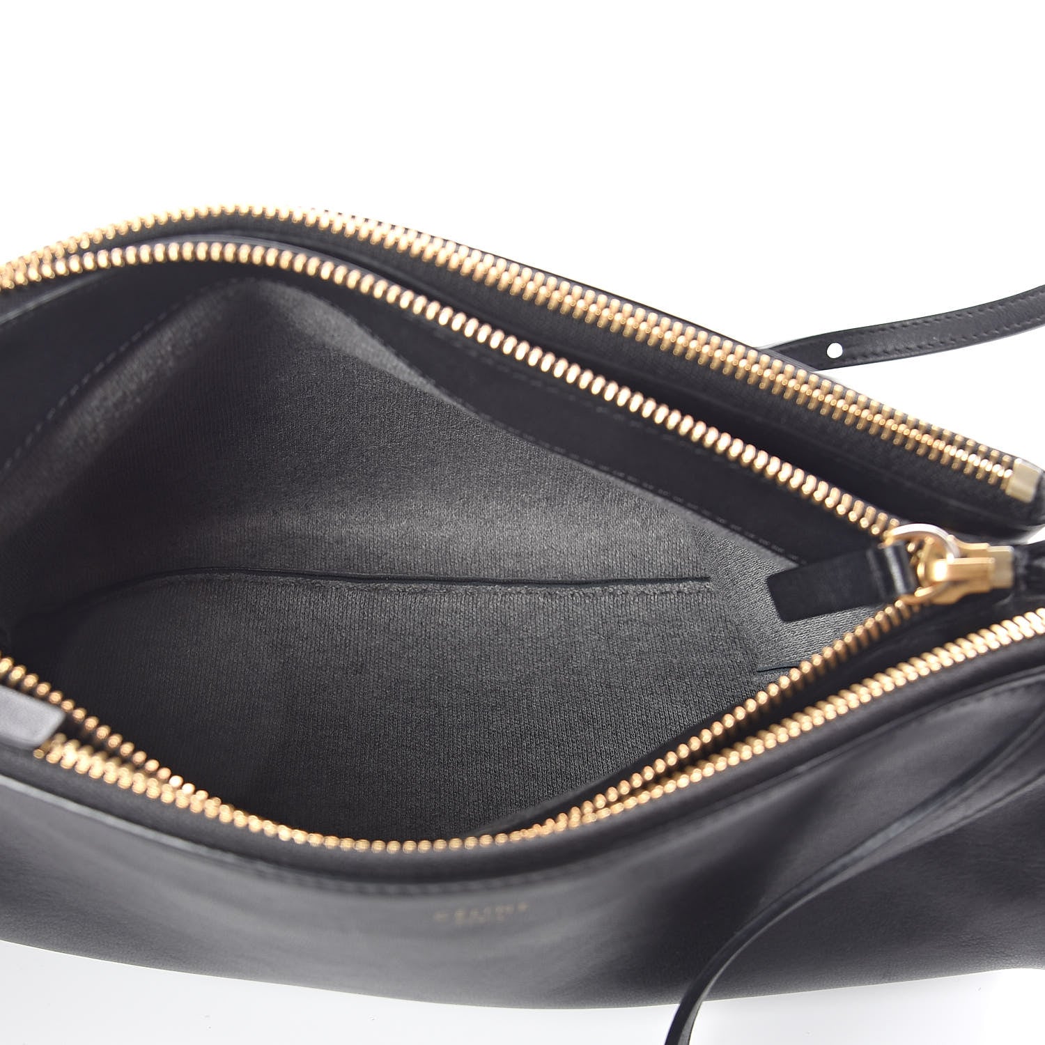 Celine Lambskin Large Trio Crossbody Bag Black 5 of 11