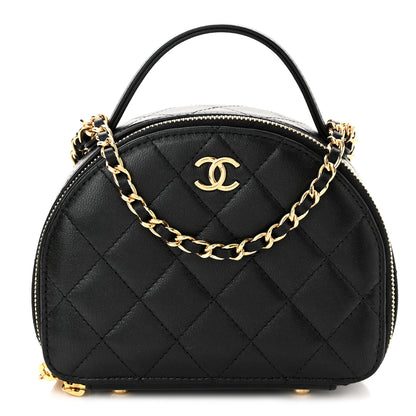 Chanel Lambskin Quilted Chic Riviera Top Handle Vanity Case Black 1 of 9
