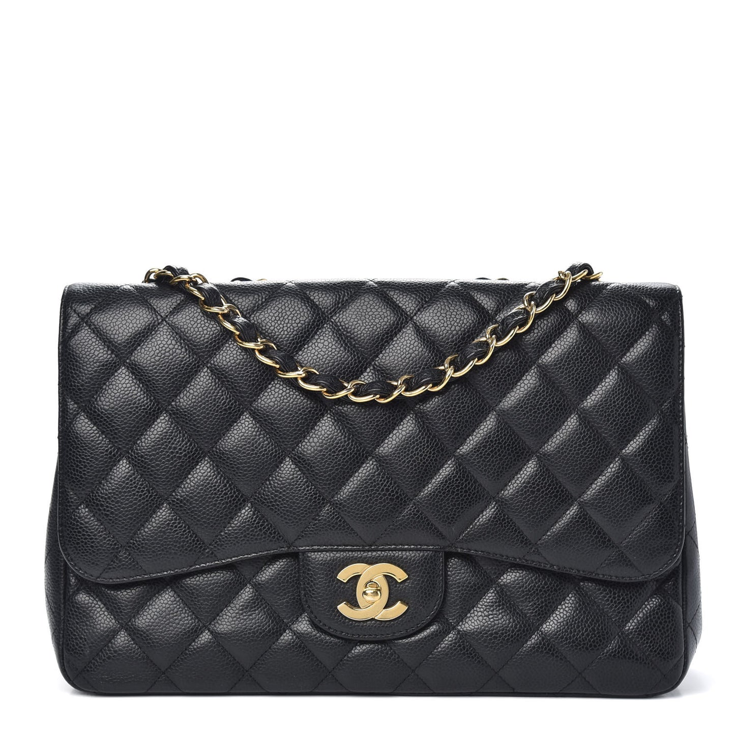 Caviar Quilted Jumbo Single Flap Black