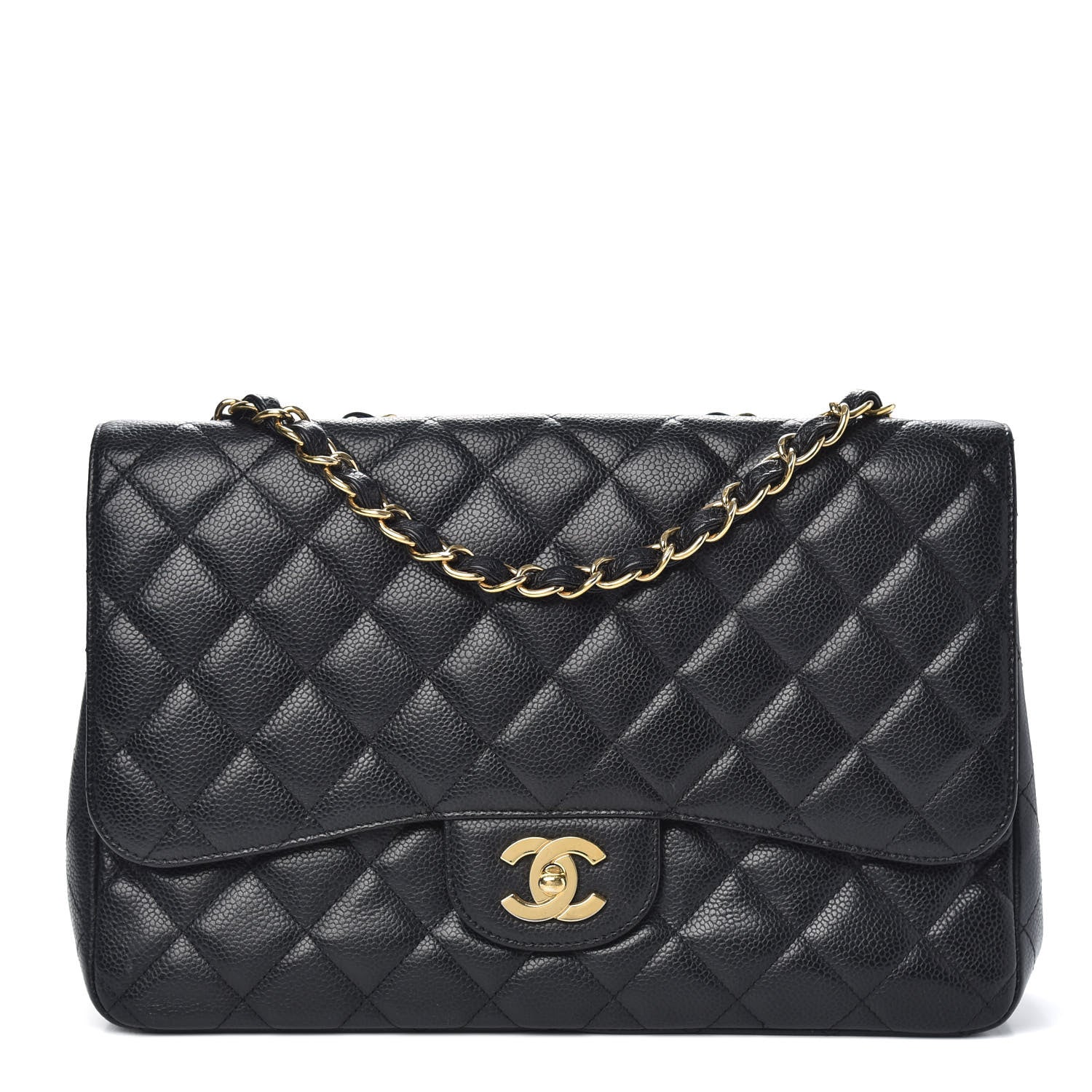 Chanel Caviar Quilted Jumbo Single Flap Black 1 of 15