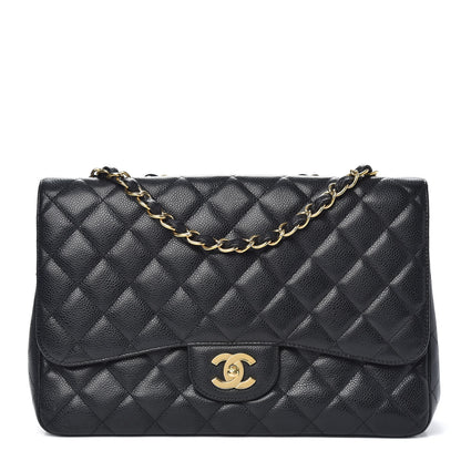 Chanel Caviar Quilted Jumbo Single Flap Black 1 of 15
