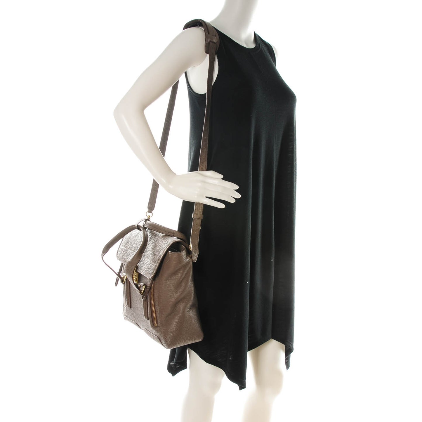 3.1 Textured Calfskin Medium Pashli Satchel Taupe