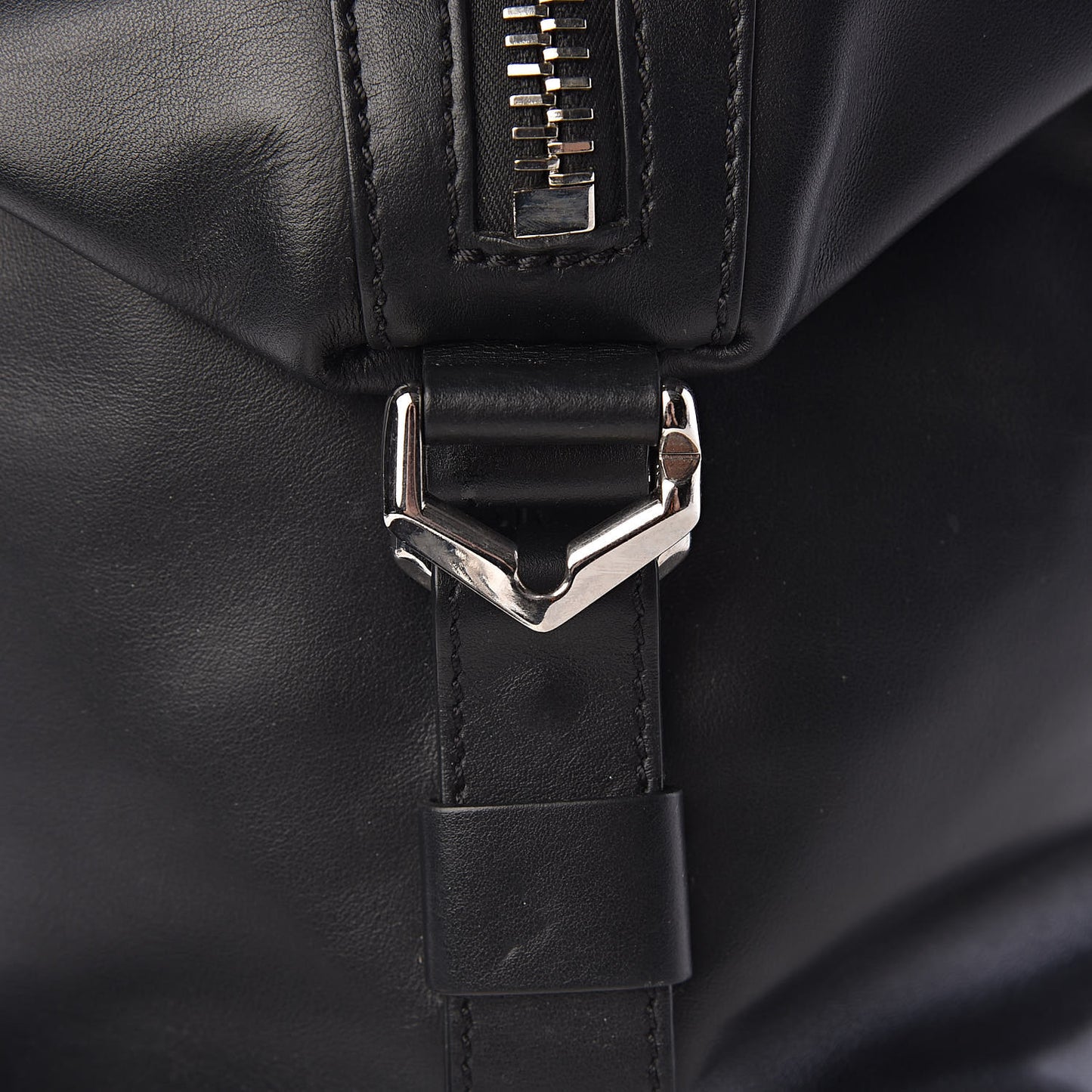 Waxed Calfskin Medium Nightingale Logo Strap Black