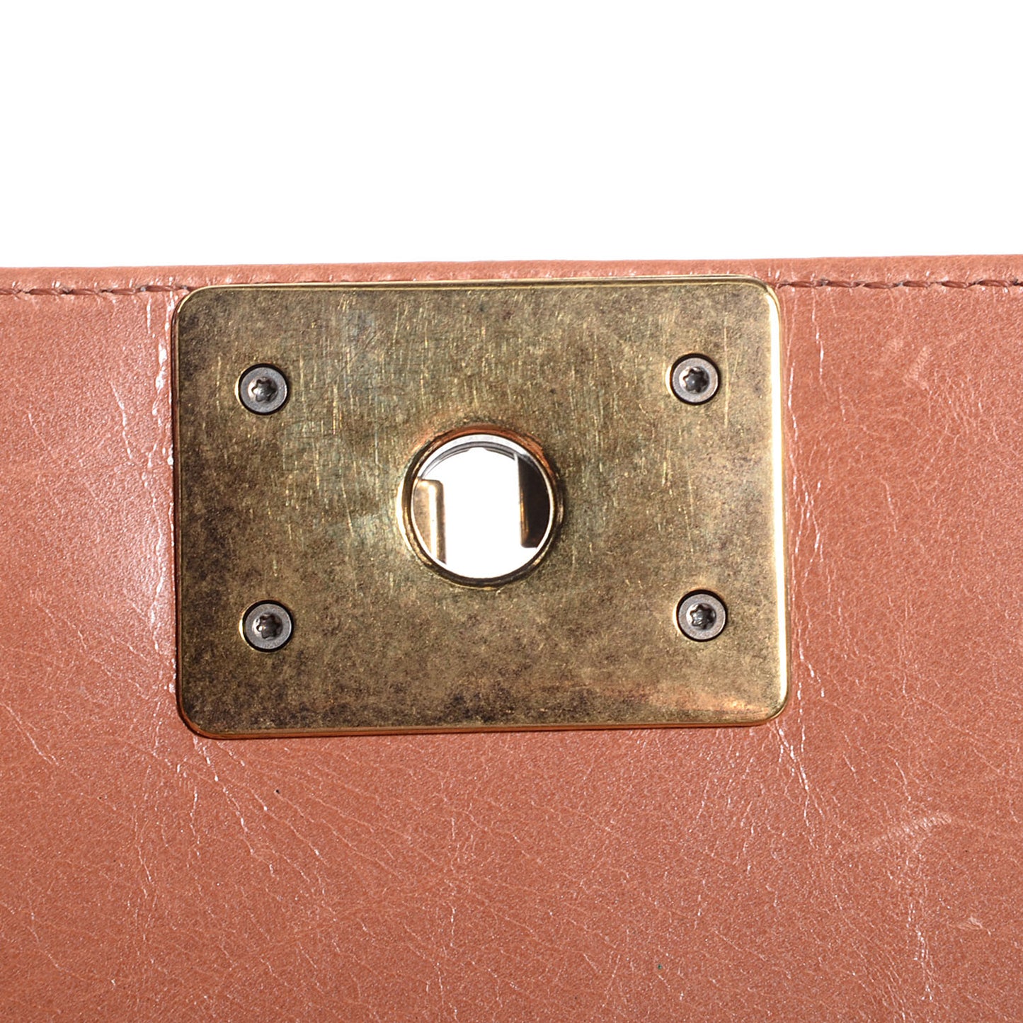 Calfskin Quilted Medium Boy Flap Light Brown