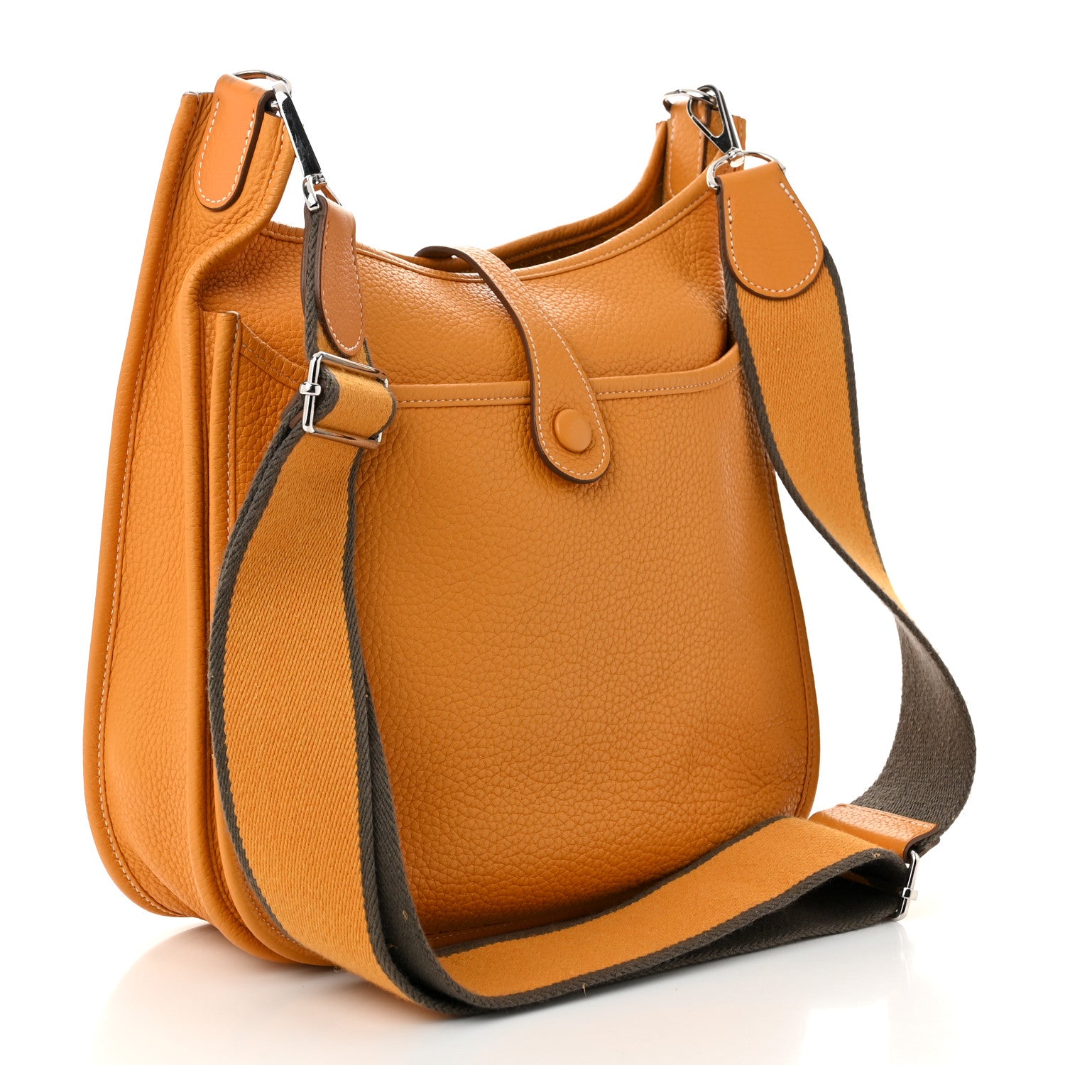 Hermes Taurillon Clemence Amazone Evelyne III PM Moutarde Taupe 3 of 12