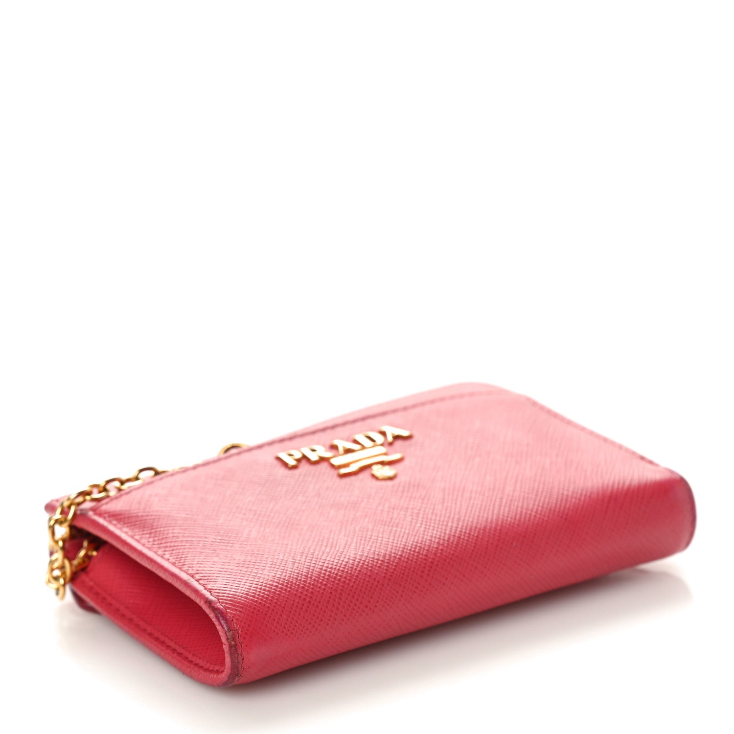 Prada Saffiano Metal Zip Around Key Holder Peonia 4 of 9