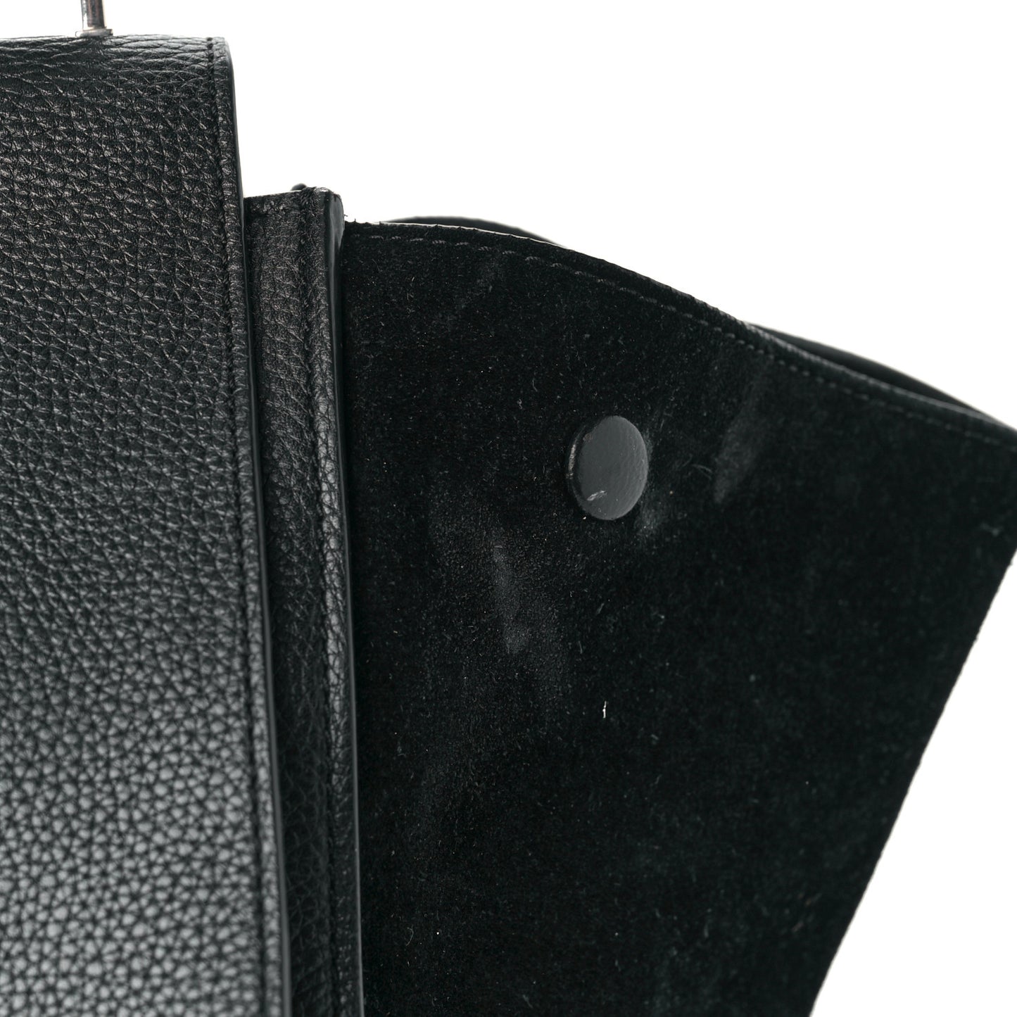 Drummed Calfskin Suede Large Trapeze Black