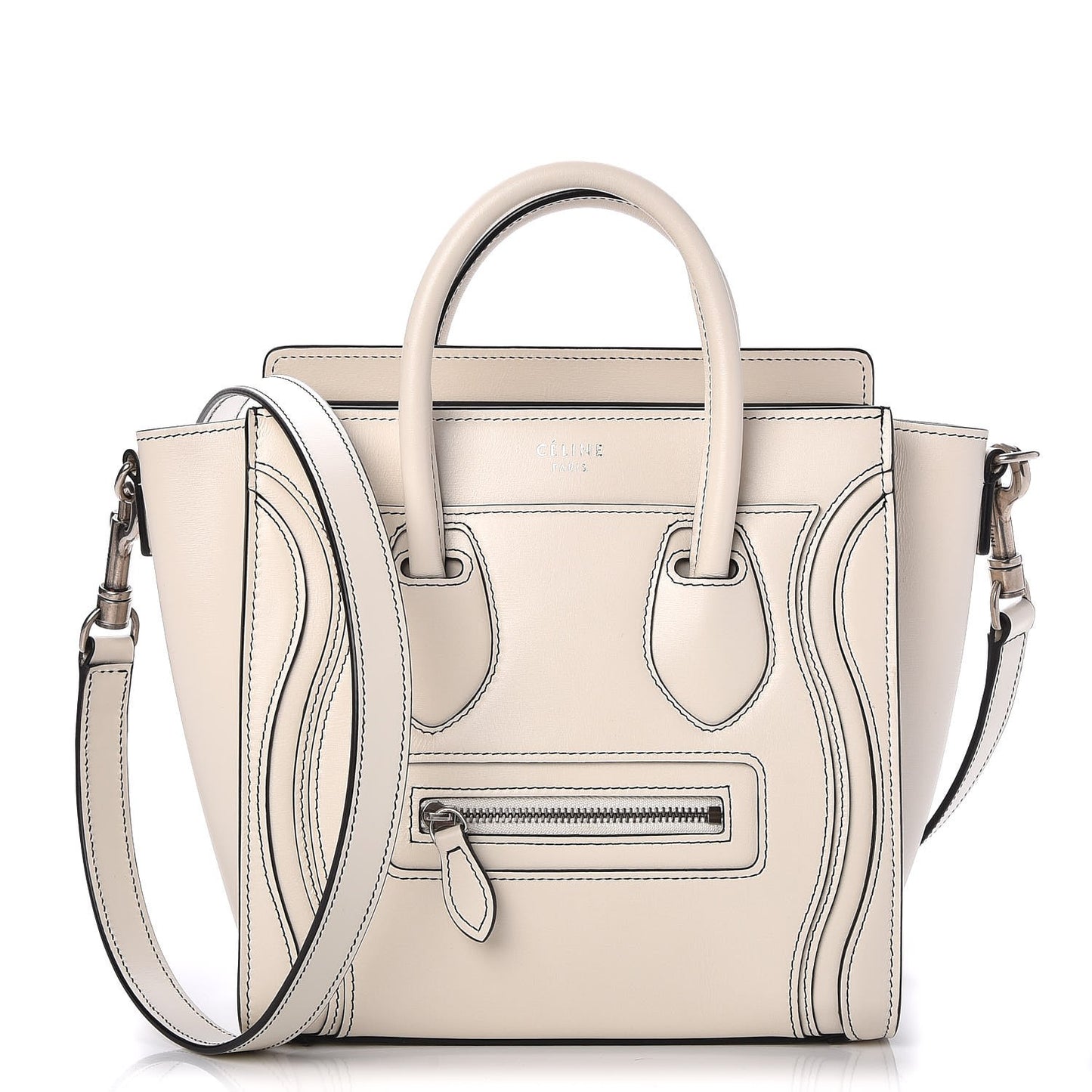 Satin Calfskin Nano Luggage White