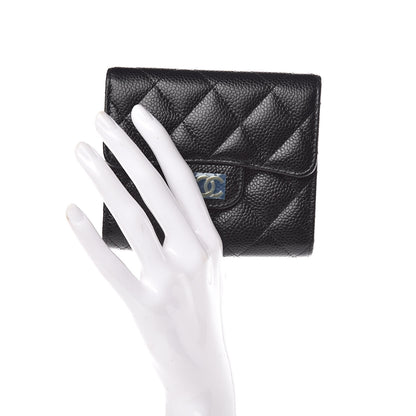 Chanel Caviar Quilted Compact Flap Wallet Black 2 of 9