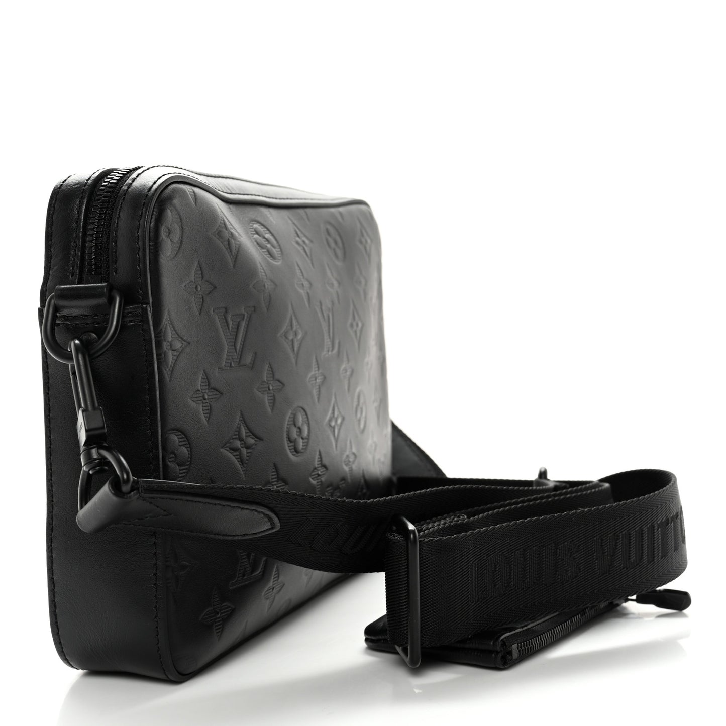 Calfskin Monogram Shadow Duo Messenger Black