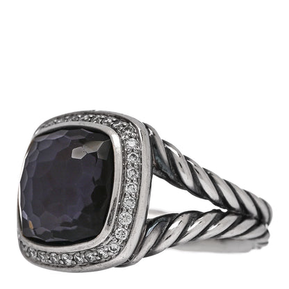 David Yurman Sterling Silver Diamond Black Orchid 11mm Albion Ring 56 7.5 3 of 6