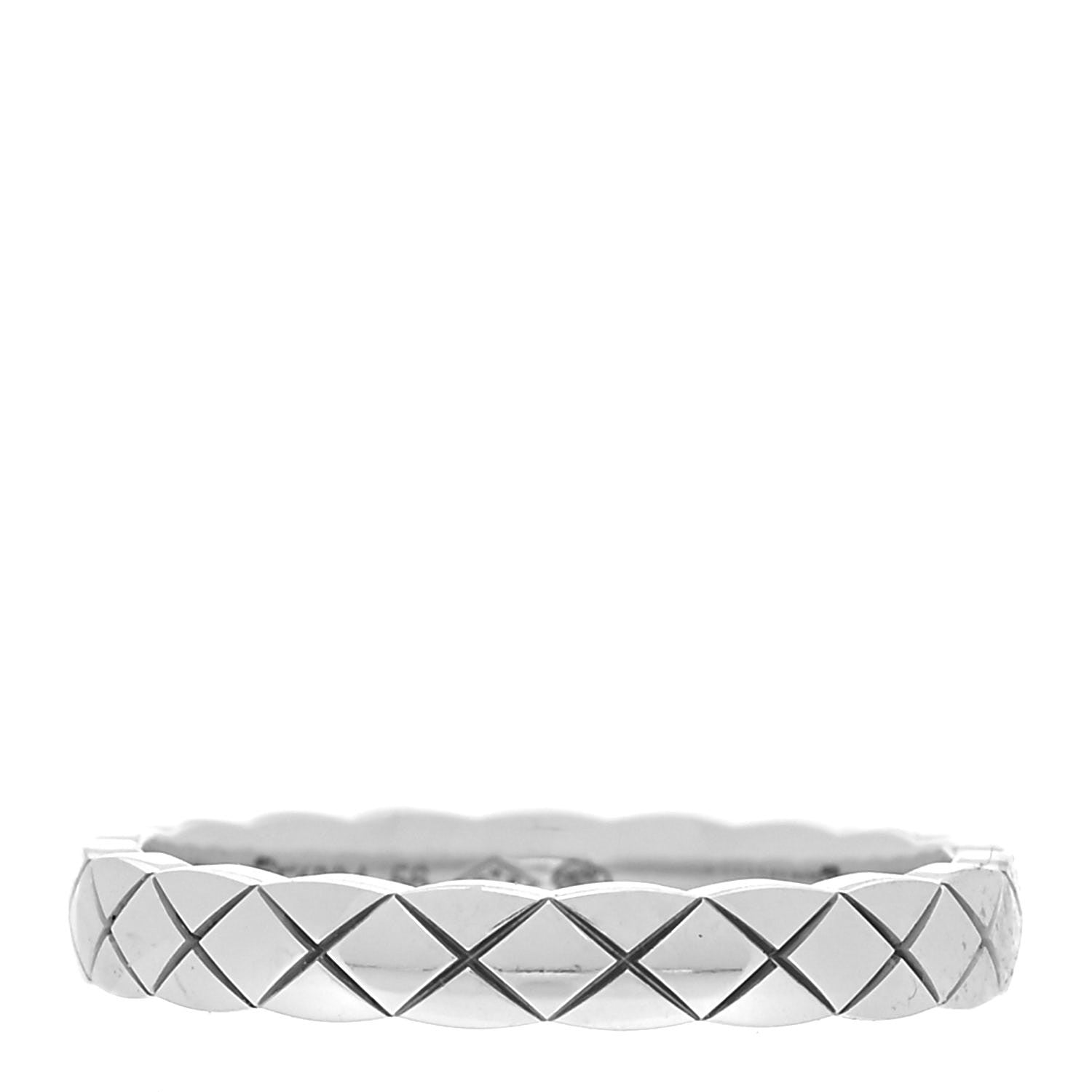 Chanel 18K White Gold Mini Coco Crush Ring 56 7.5 3 of 5