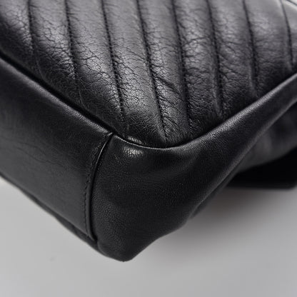 Saint Laurent Sheepskin Matelasse Chevron Monogram Medium College Bag Black 15 of 16