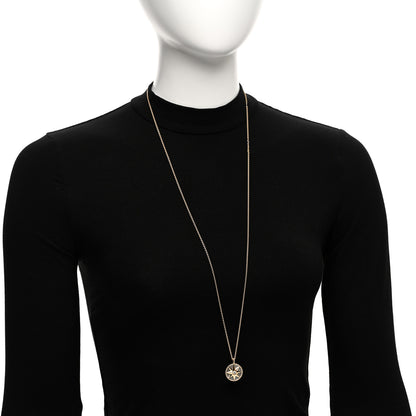 Christian Dior 18K Yellow Gold Diamond Mother of Pearl Rose Des Vents Medallion Necklace 2 of 6