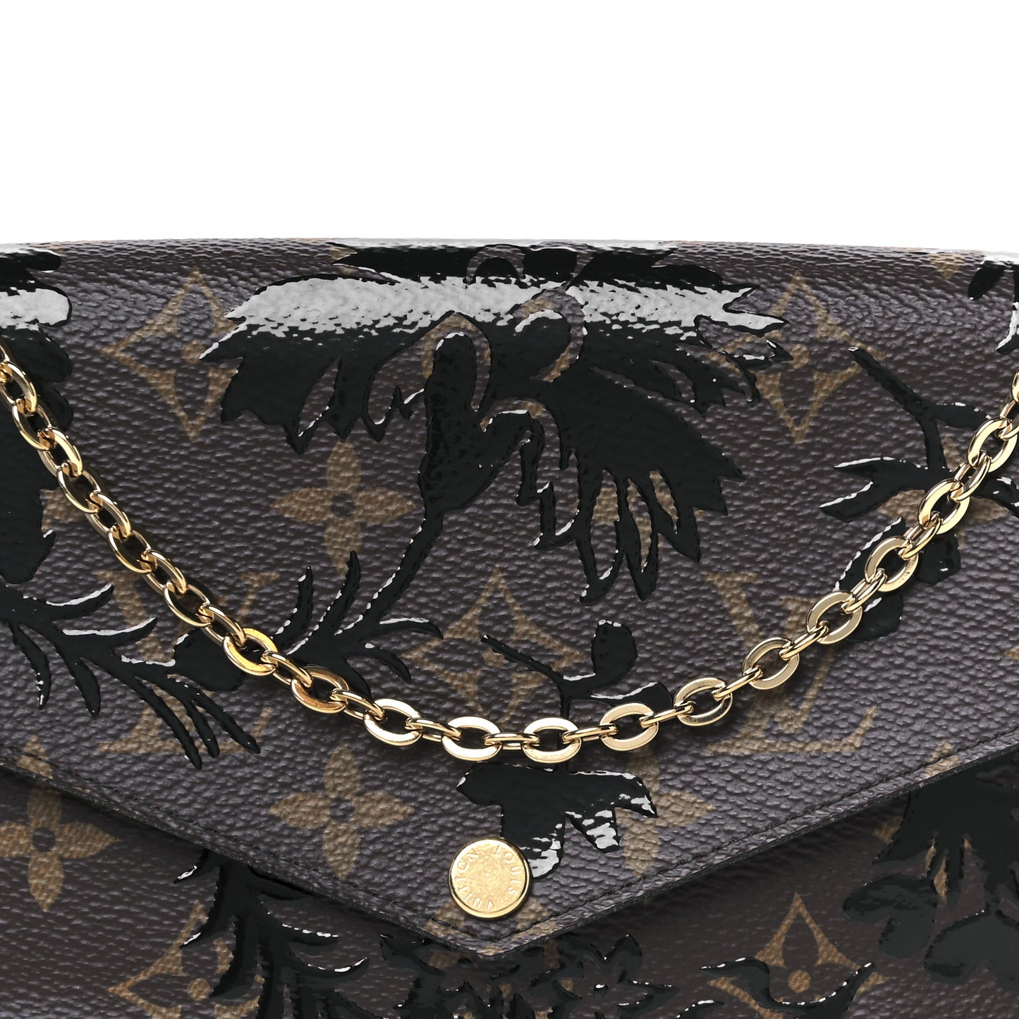 Monogram Blossom Pochette Felicie Chain Wallet Black