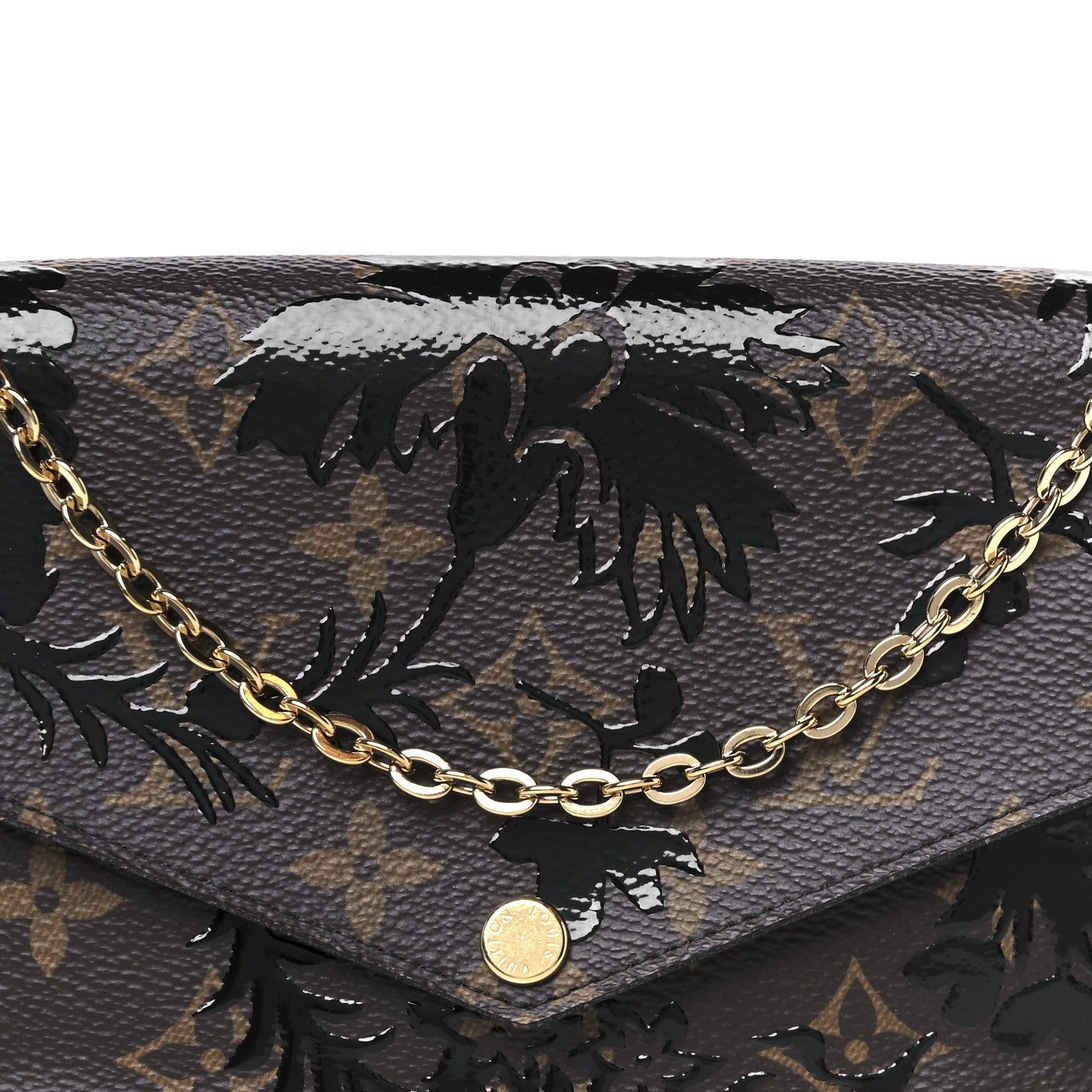 Louis Vuitton Monogram Blossom Pochette Felicie Chain Wallet Black 13 of 15