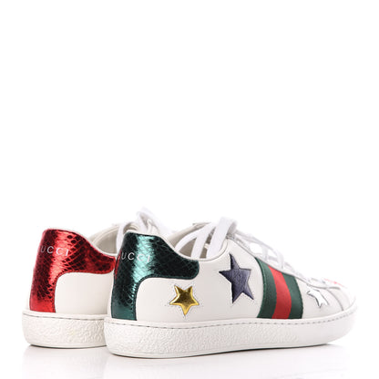 Gucci Calfskin Ayers Web Star Embroidered Womens Ace Sneakers 36 White Multi 4 of 11