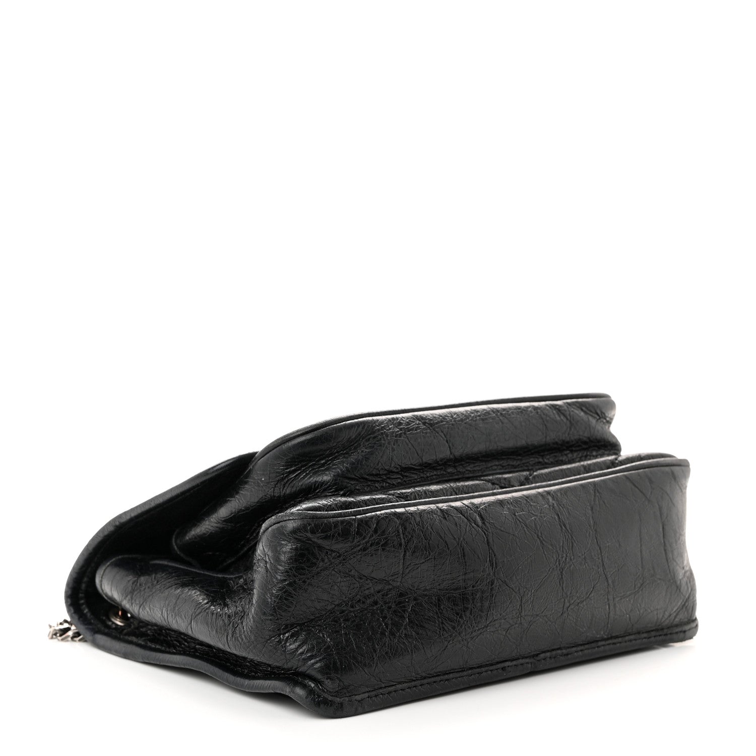 Saint Laurent Crinkled Calfskin Matelasse Monogram Baby Niki Chain Satchel Black 4 of 11