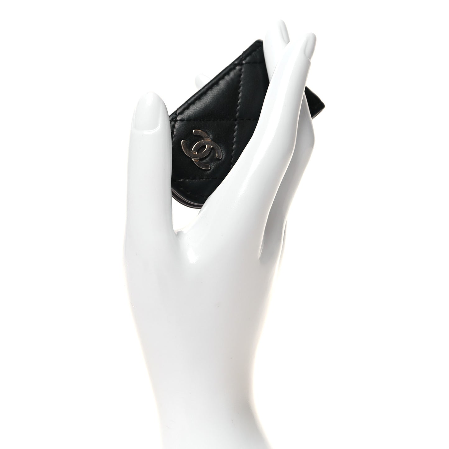 Lambskin Quilted Money Clip Black