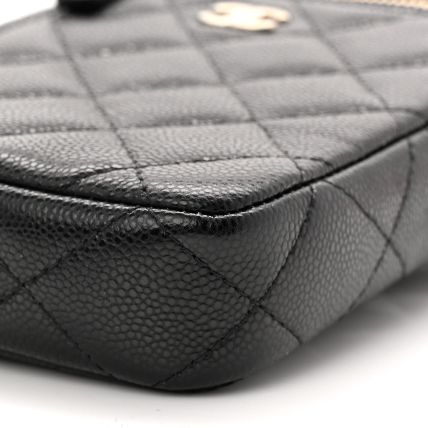 Chanel Caviar Quilted Phone Holder With Chain Black 10 of 10