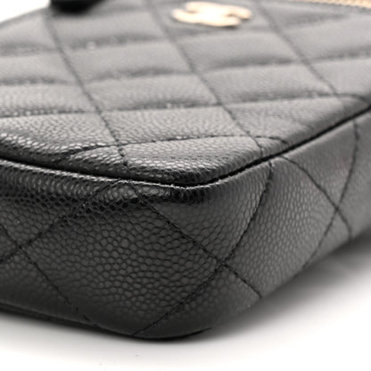 Chanel Caviar Quilted Phone Holder With Chain Black 10 of 10