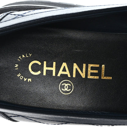 Chanel Calfskin Quilted CC Mocassin Loafers 39 Navy Blue 8 of 8