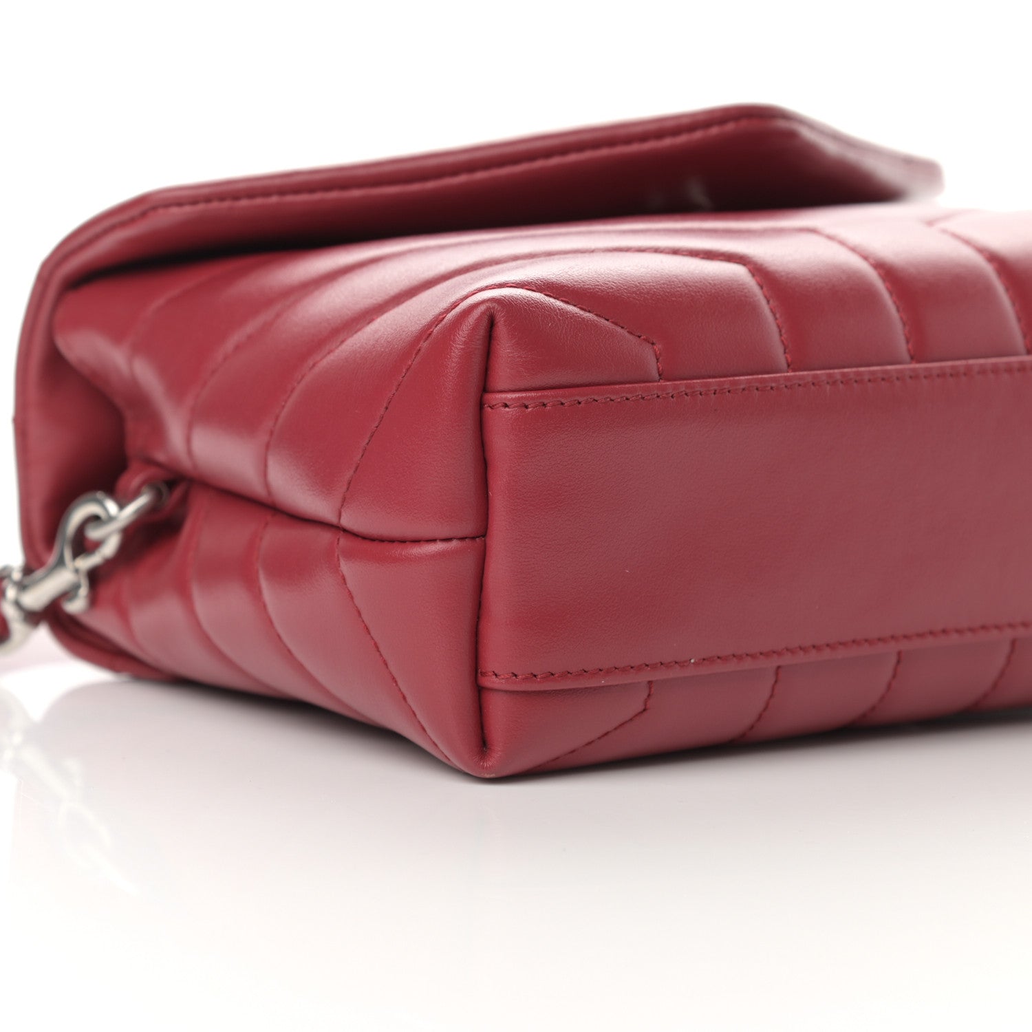 Saint Laurent Calfskin Y Quilted Monogram Toy Loulou Crossbody Bag New Lipstick 9 of 14