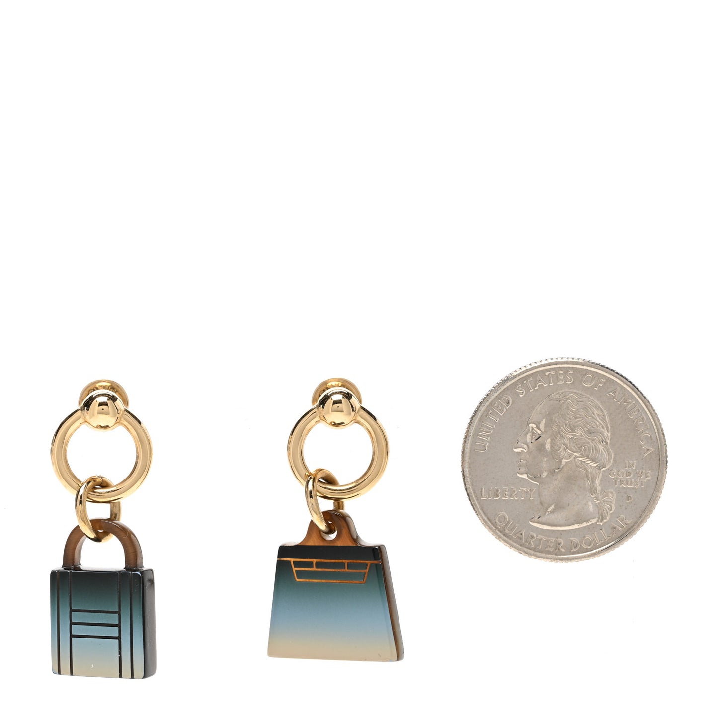 Permabrass Gold Plated Buffalo Horn Fusion Amulette Maroquinier Earrings By The Sea