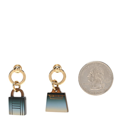Hermes Permabrass Gold Plated Buffalo Horn Fusion Amulette Maroquinier Earrings By The Sea 2 of 5