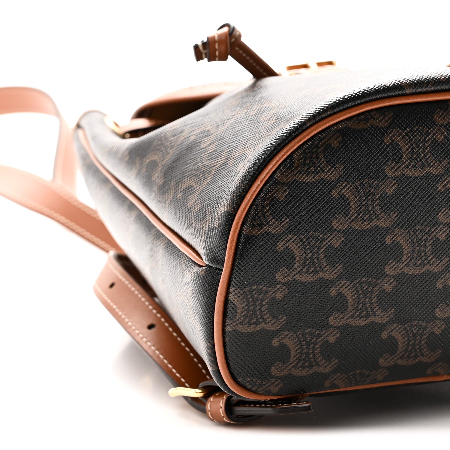 Celine Triomphe Canvas Calfskin Mini Folco Backpack Tan 8 of 9