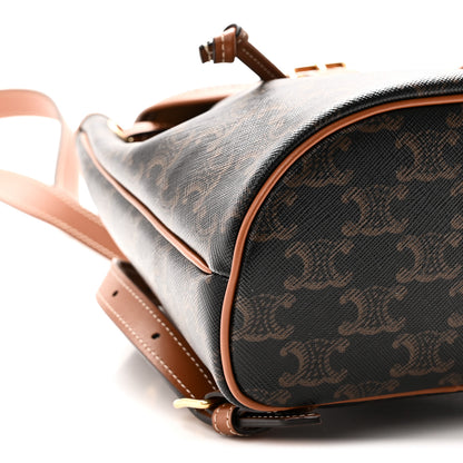 Celine Triomphe Canvas Calfskin Mini Folco Backpack Tan 8 of 9