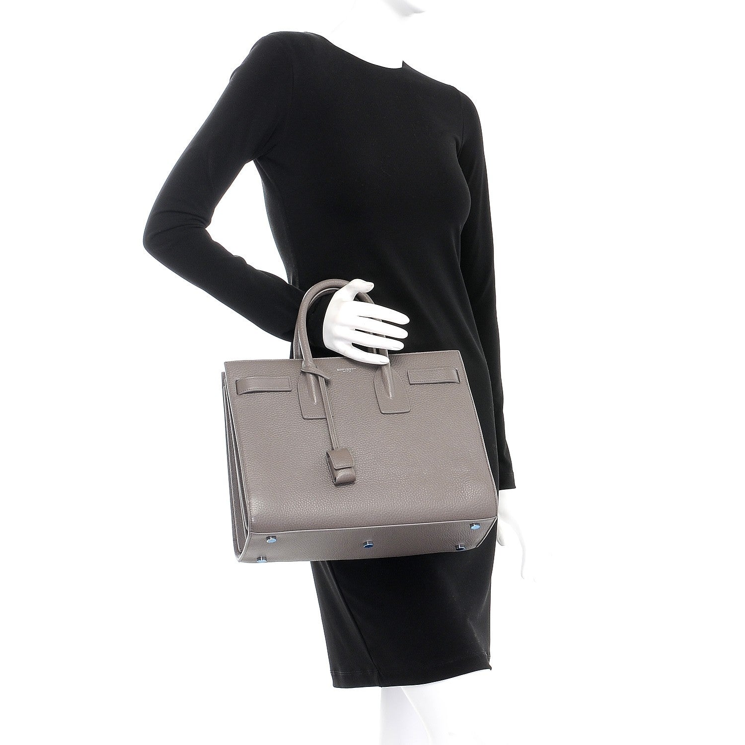 Saint Laurent Grained Calfskin Small Sac De Jour Dark Anthracite 3 of 8