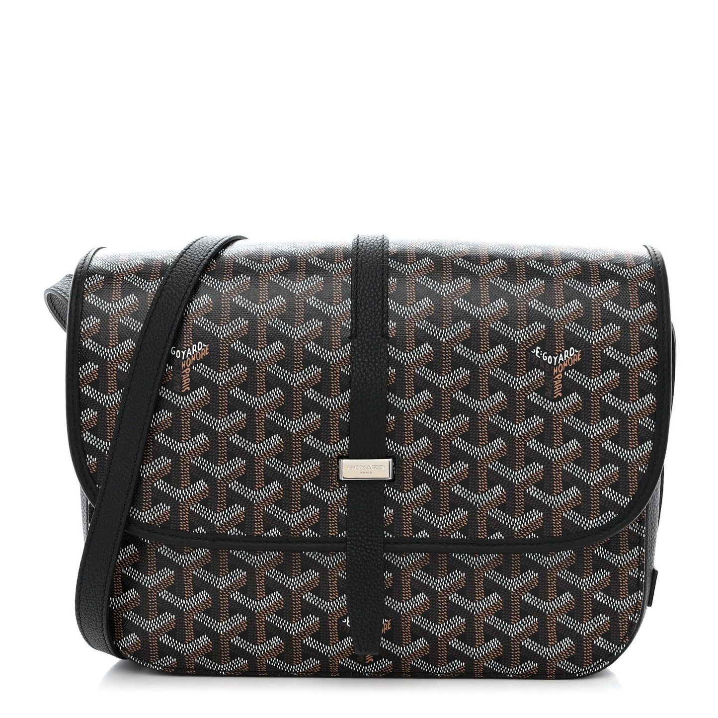 Goyardine Belvedere II MM Messenger Bag Black