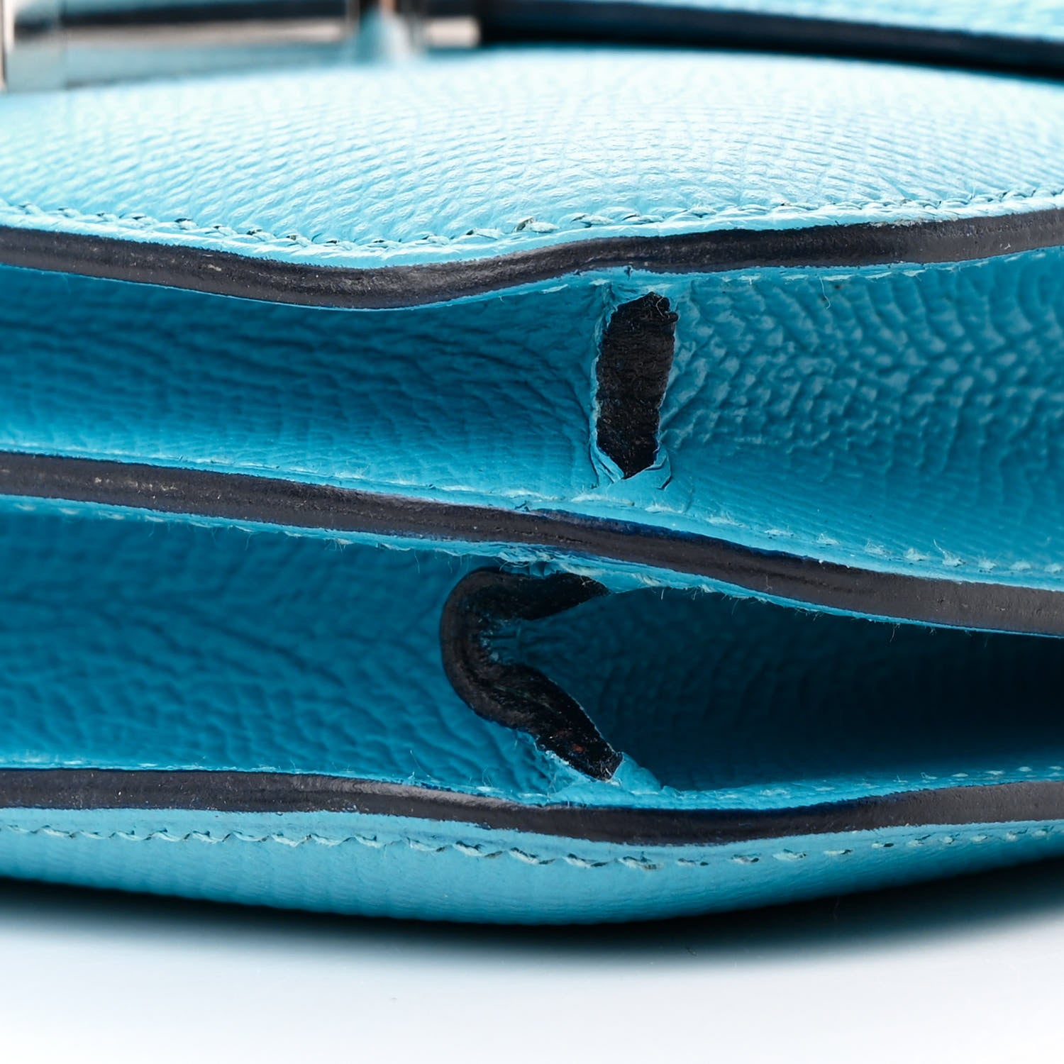 Hermes Epsom Enamel Constance 18 Bleu Du Nord Rouge de Coeur 11 of 13