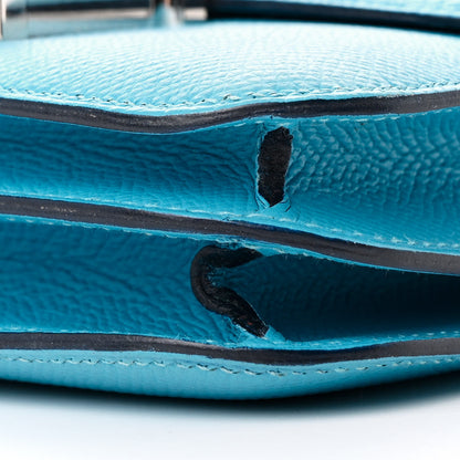 Hermes Epsom Enamel Constance 18 Bleu Du Nord Rouge de Coeur 11 of 13