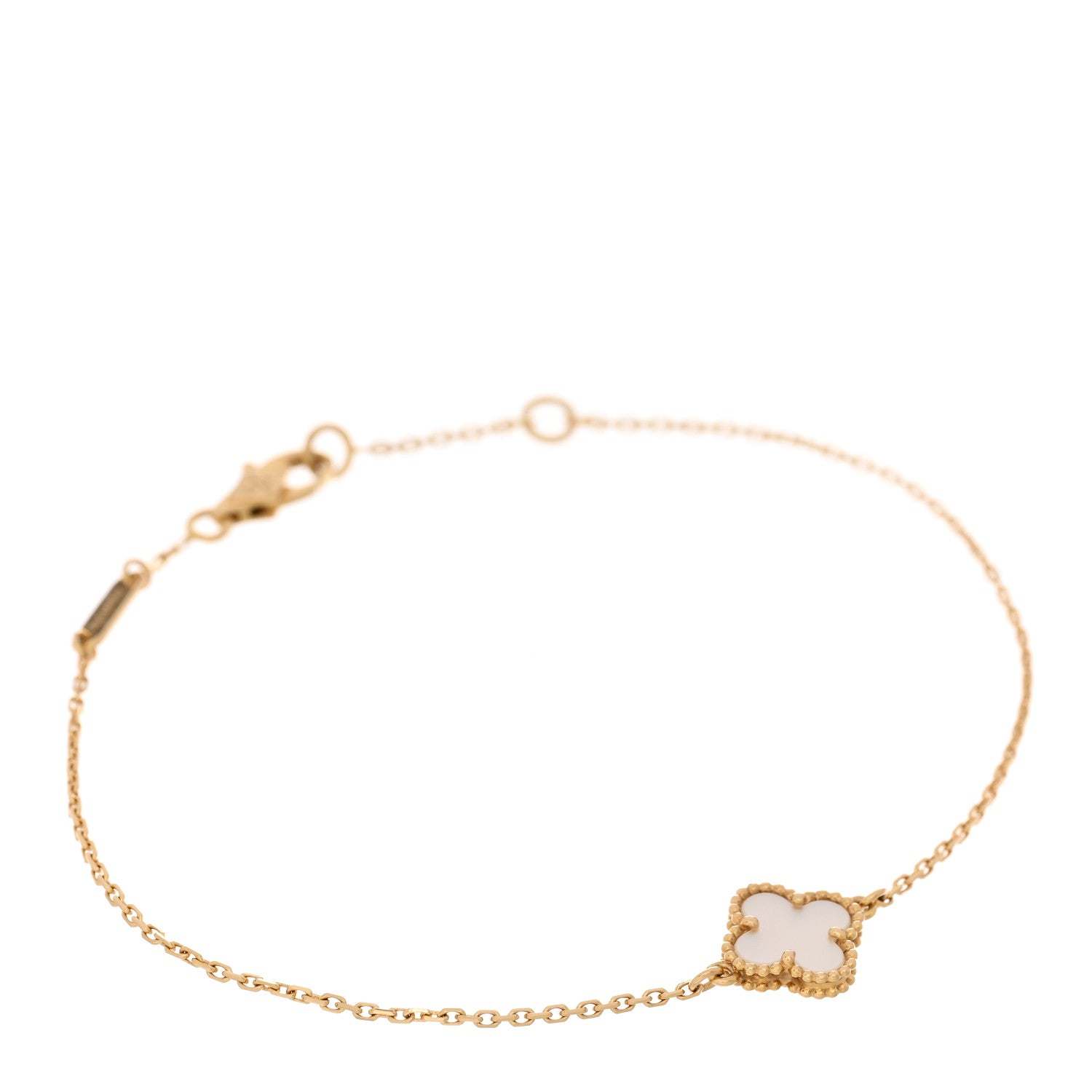 Van Cleef & Arpels 18K Yellow Gold Mother of Pearl Sweet Alhambra Bracelet 1 of 4