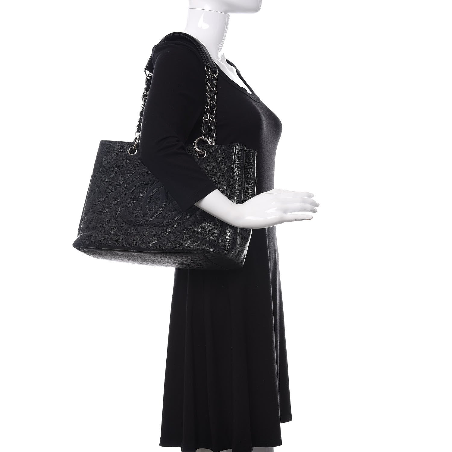 Chanel Caviar Quilted Grand Shopping Tote GST Black 2 of 14